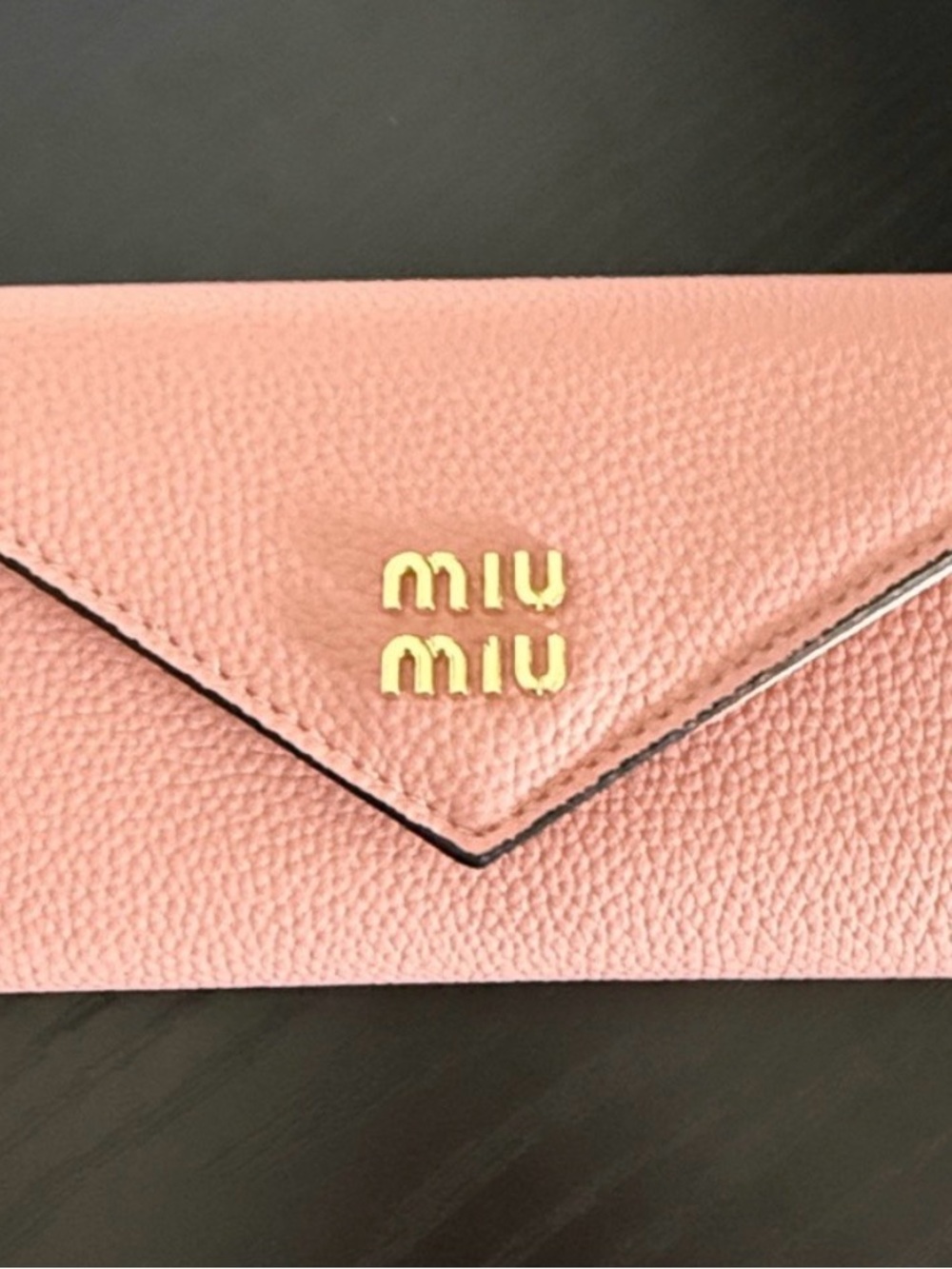 Miu Miu Light Pink Wallet with Gold Logo